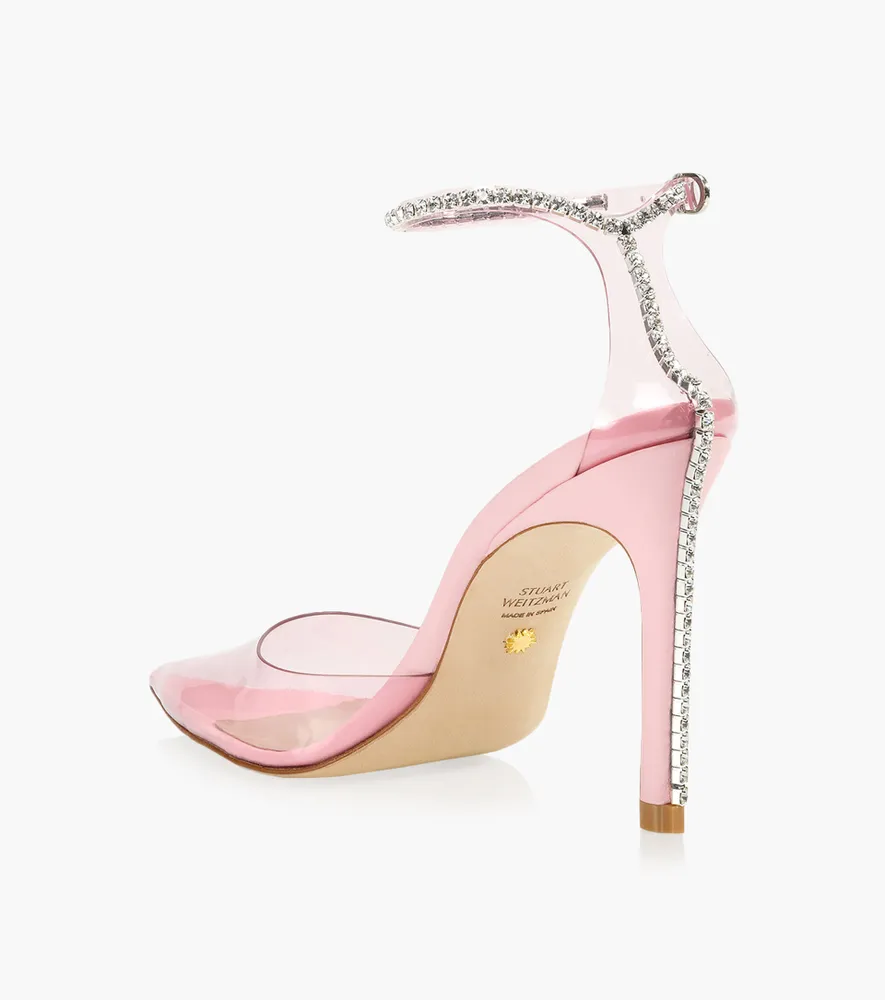 STUART WEITZMAN GLAM 100 STRAP PUMP - Pink Leather + Synthetic | BrownsShoes