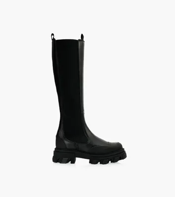 GANNI KNEE HIGH GORE - Black Leather | BrownsShoes