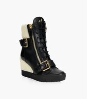 GIUSEPPE ZANOTTI AITANA WEDGE - Black Leather | BrownsShoes