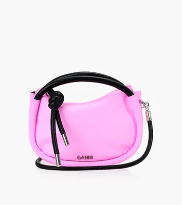 GANNI MINI KNOT BAG - Pink Fabric | BrownsShoes