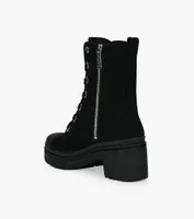 MICHAEL KORS COREY COMBAT BOOT - Black Canvas | BrownsShoes