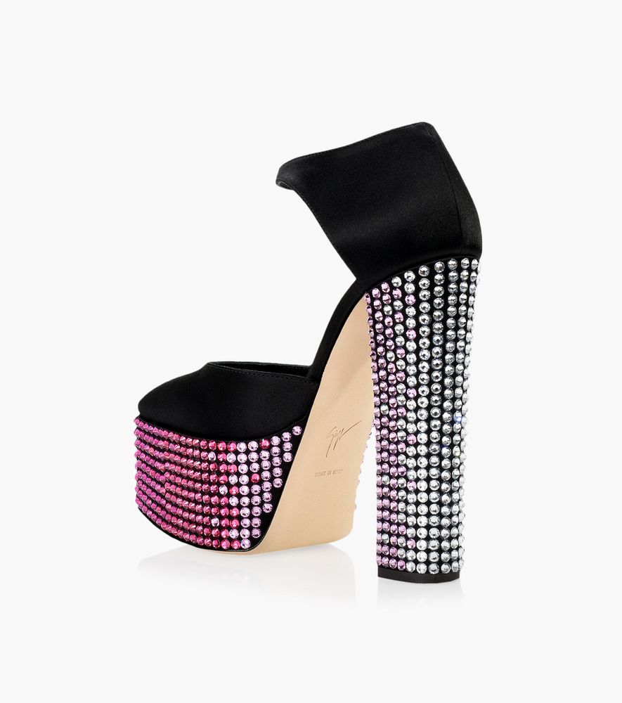 GIUSEPPE ZANOTTI BEBE STRASS - Black Satin | BrownsShoes