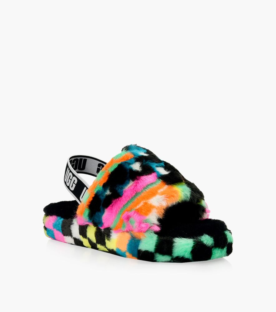 UGG FLUFF YEAH SLIDE CHECKS - Multicolour | BrownsShoes