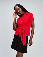 Blouse sans manches semi-ajustée