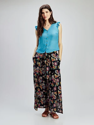 Blouse sans manches ajustée avec boutons