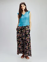 Blouse sans manches ajustée avec boutons