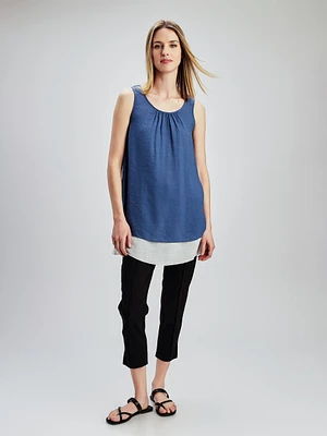 Sleeveless flared tunic