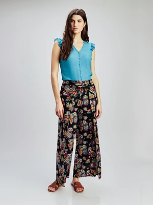 Pantalon large décontracté à enfiler