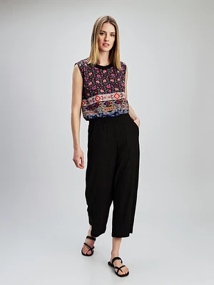 Pantalon gaucho décontracté à enfiler