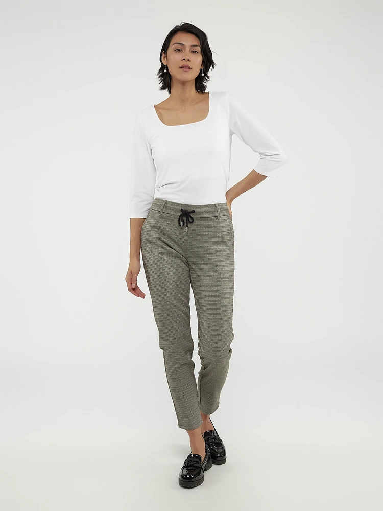 Pantalon droit à taille haute