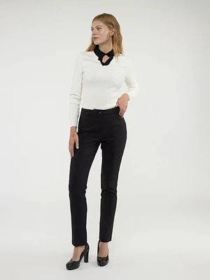 Straight semi-fitted dress pant