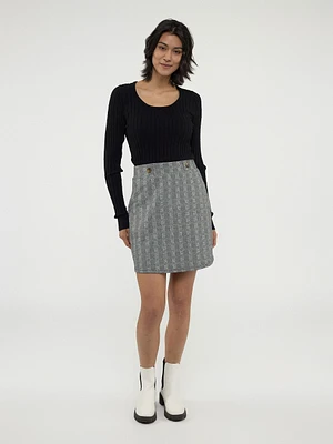 Knit short A line knit skirt