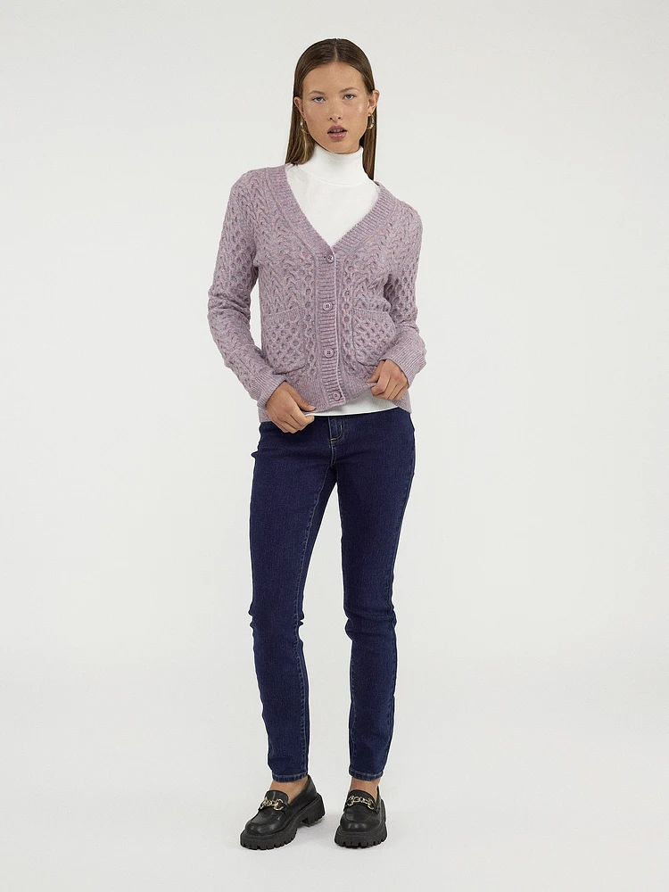 Cardigan semi-ajusté à manches longues