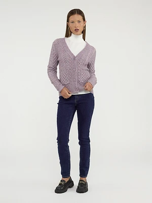 Cardigan semi-ajusté à manches longues