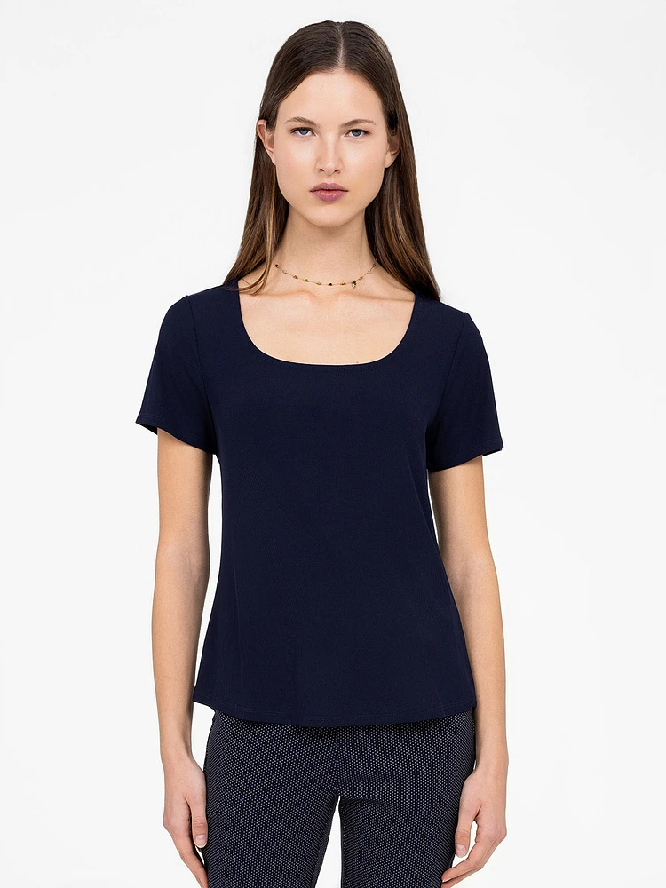 T-shirt ajusté à manches courtes