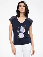 T-shirt semi-ajusté à manches courtes