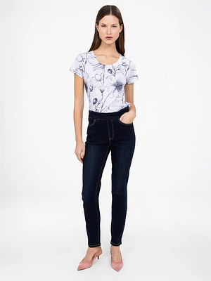 Jean skinny à taille haute enfiler