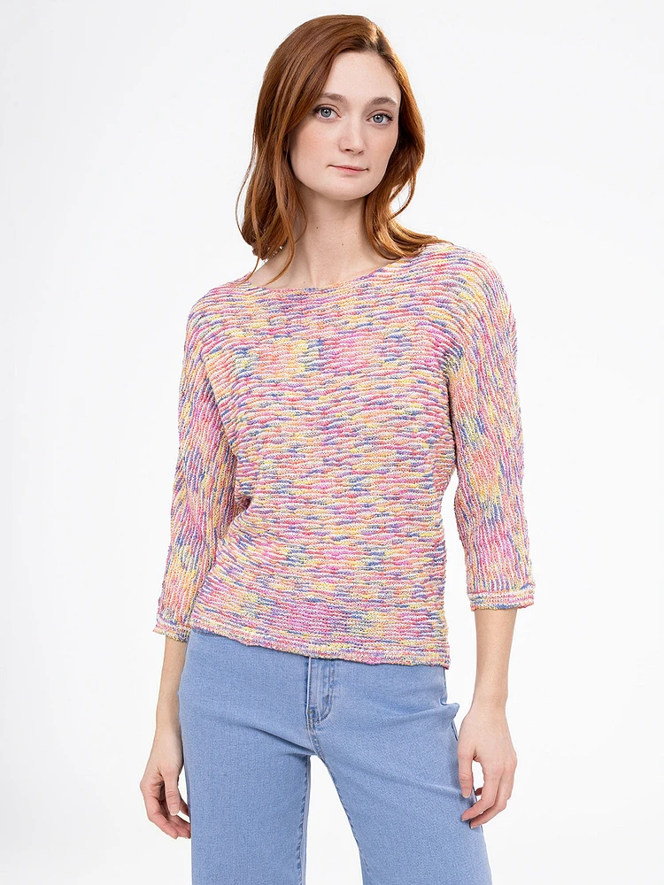 Chandail en tricot ample à manches 3/4