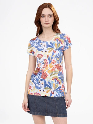 Short-sleeve semi-fitted t-shirt