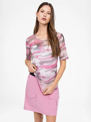 T-shirt ajusté à manches 3/4