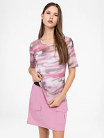 T-shirt ajusté à manches 3/4