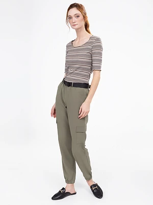 Pantalon étroit semi-ajusté à enfiler