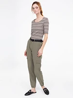 Pantalon étroit semi-ajusté à enfiler