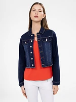 Veste en denim semi-ajustée à manches longues