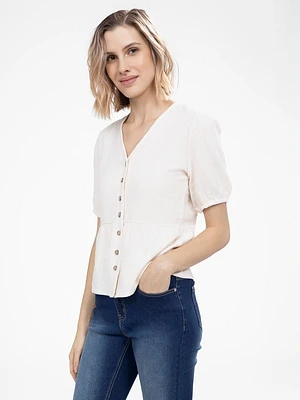 Blouse sans manches semi-ajustée