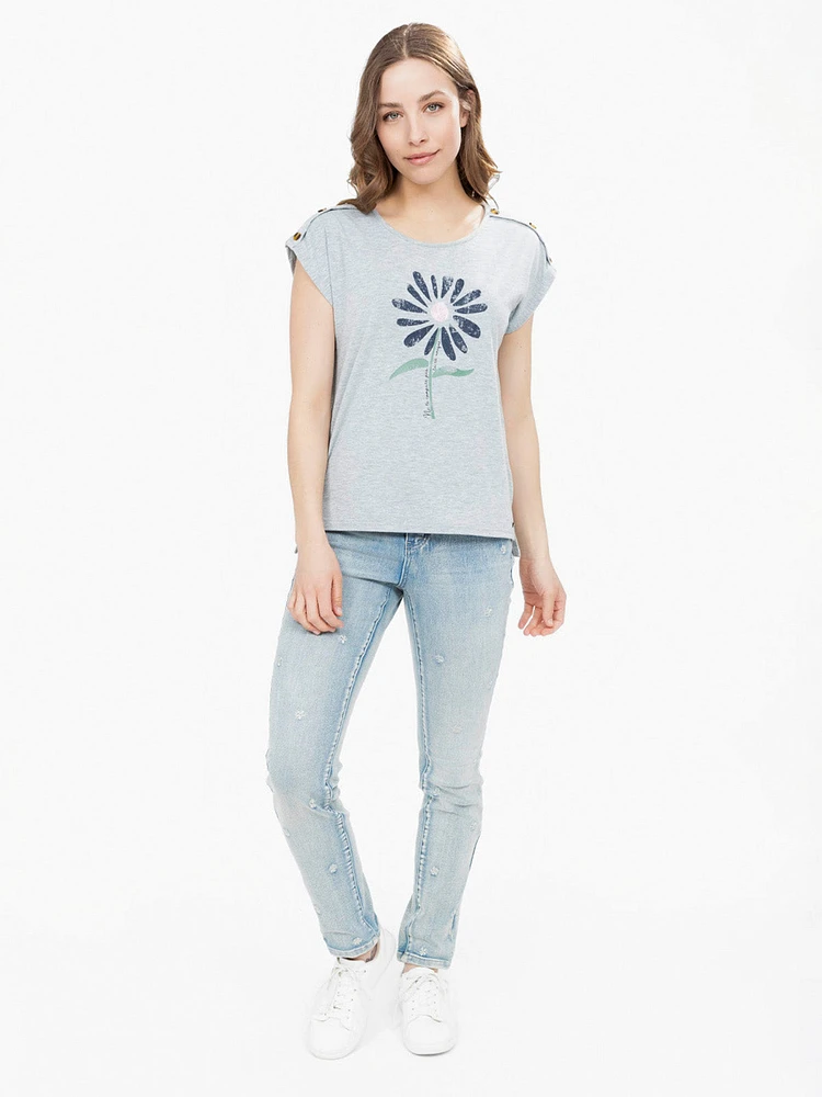 T-shirt semi-ajusté à manches courtes
