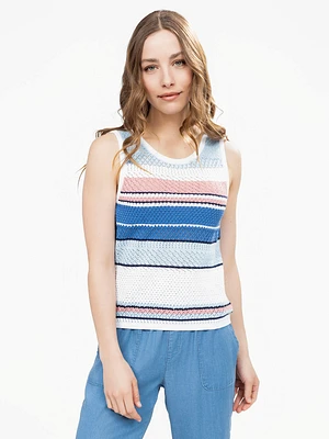 Débardeur à rayures en crochet