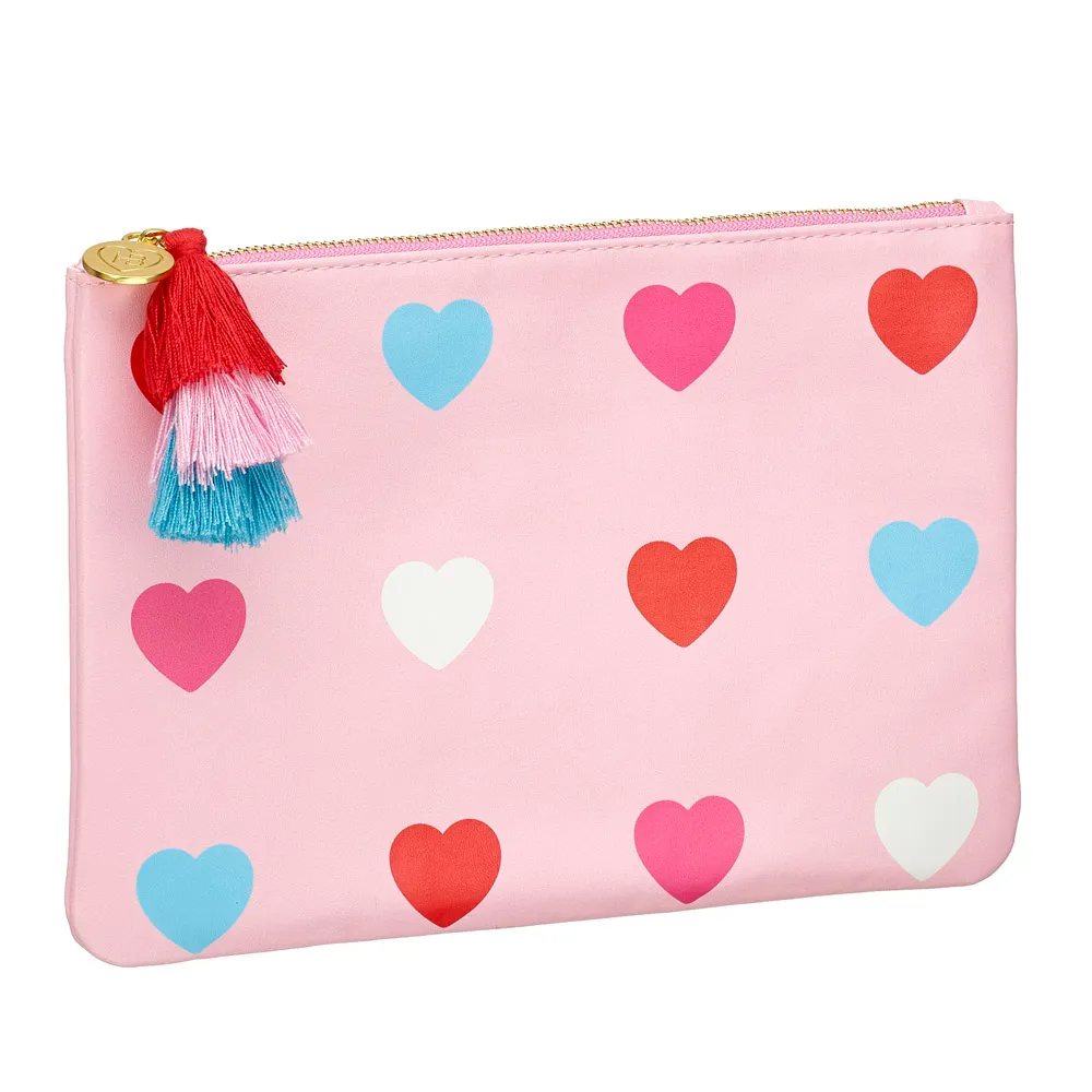 Pink Hearts Cosmetic Bag Pouch