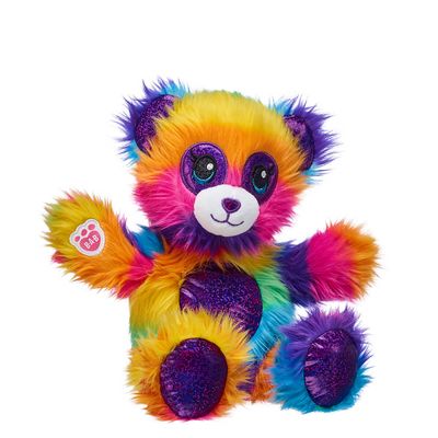 9in Fuzzy Rainbow Panda