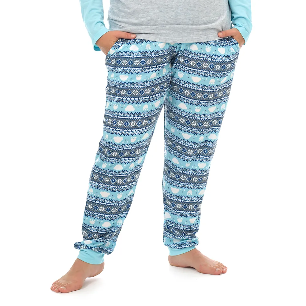 Rue21 Blue Snowflake Plaid Plush Pajama Pants