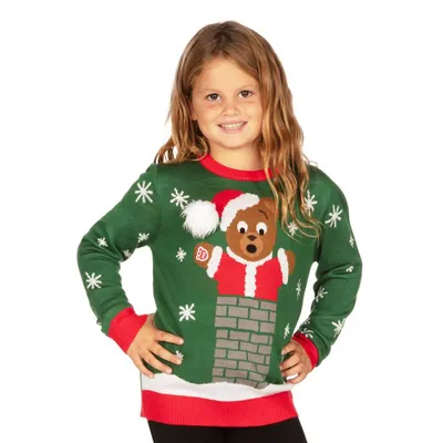 Online Exclusive Tipsy Elves Beary Stuck Christmas Sweater (Youth Size