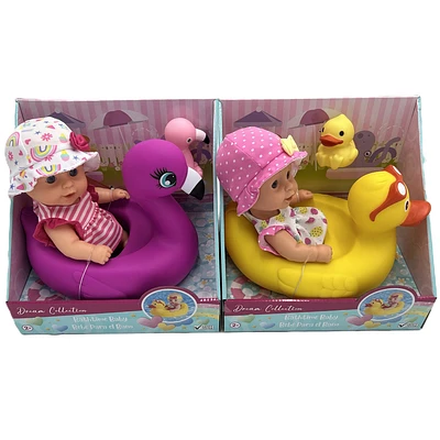 Bath Time 10in Baby Doll with Assorted Floaties