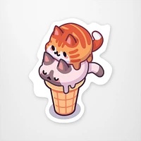 Ice Cream Kitty  Vinyl Sticker