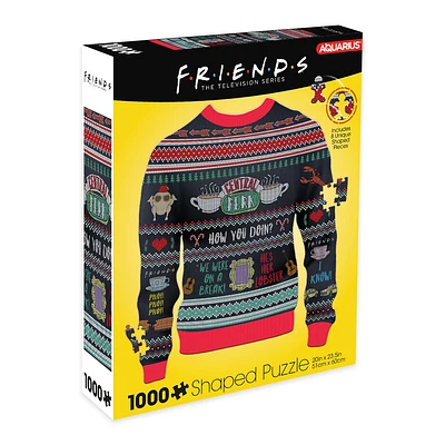 Friends Ugly Christmas Sweater Shaped 1000 Piece Puzzle - Online Exclusive