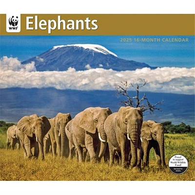 Elephants World Wildlife Fund Wall 2025 Calendar