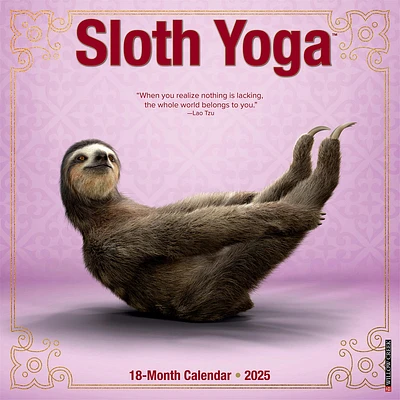 Sloth Yoga Wall 2025 Calendar