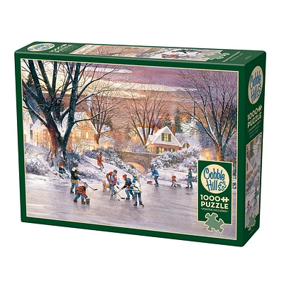 Hockey Pond Exclusive 1000 Piece Puzzle Cobble Hill