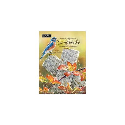 Songbirds Monthly Pocket Planner 2025 Calendar