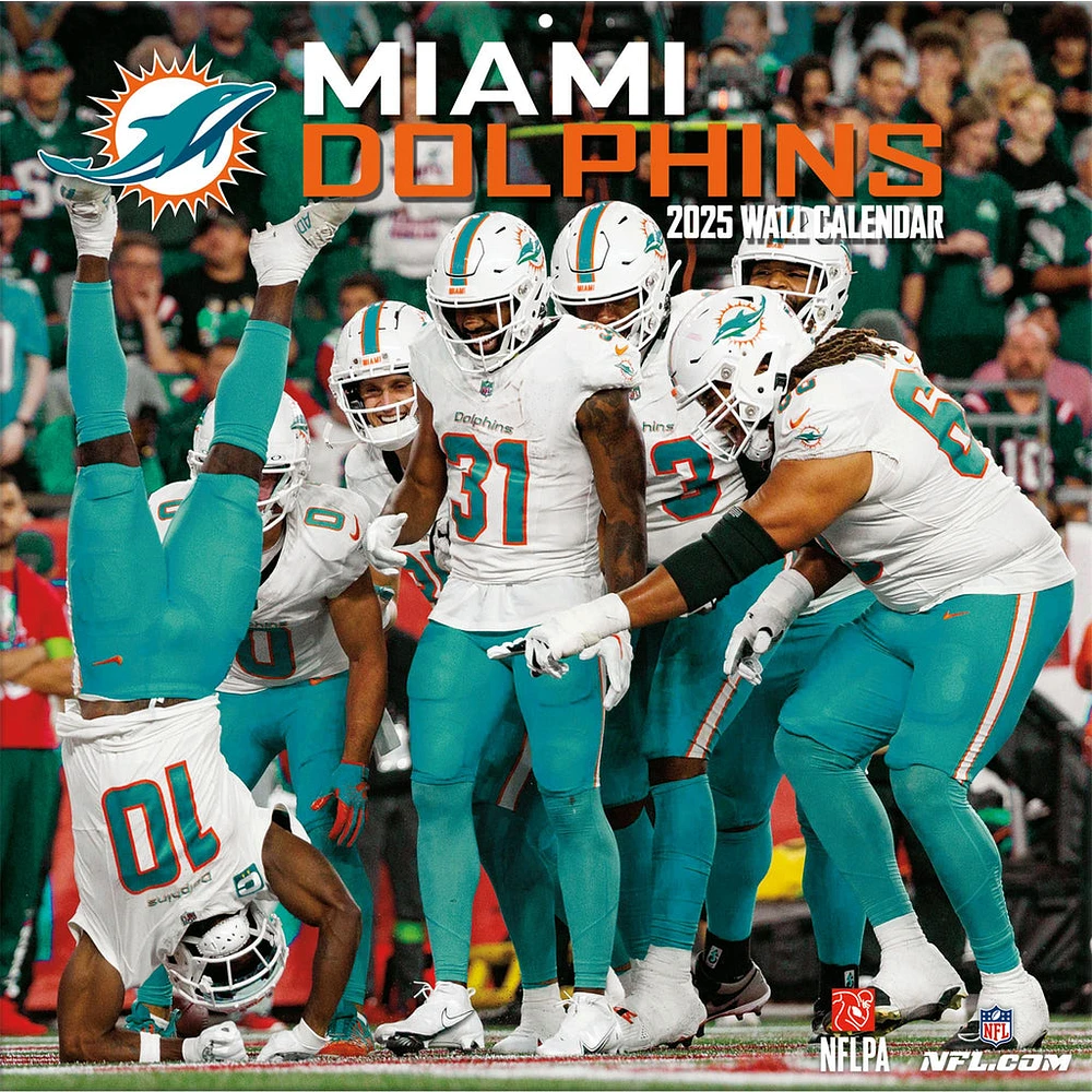 NFL Miami Dolphins Wall 2025 Calendar - Online Exclusive