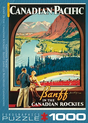 Banff in the Canadian Rockies Canadian Pacific Rail 1000 Piece Puzzle - Online Exclusive