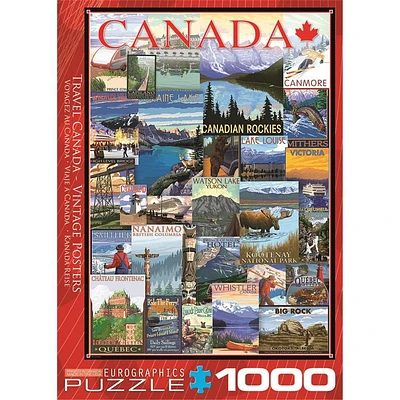 Travel Canada Vintage Posters 1000 Piece Puzzle