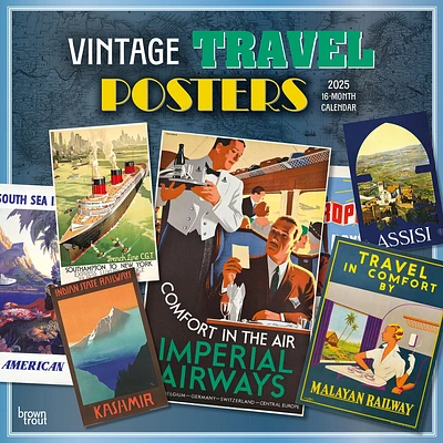 Vintage Travel Posters Wall 2025 Calendar - Online Exclusive