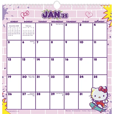 Hello Kitty And Friends Spiral Wall 2025 Calendar - Online Exclusive