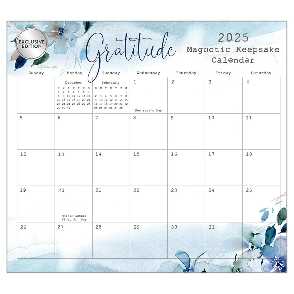 Gratitude Keepsake Magnetic Special Edition Mini 2025 Calendar