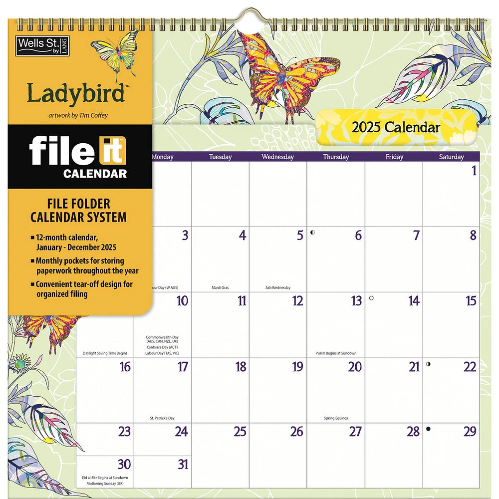 Ladybird File It Wall 2025 Calendar