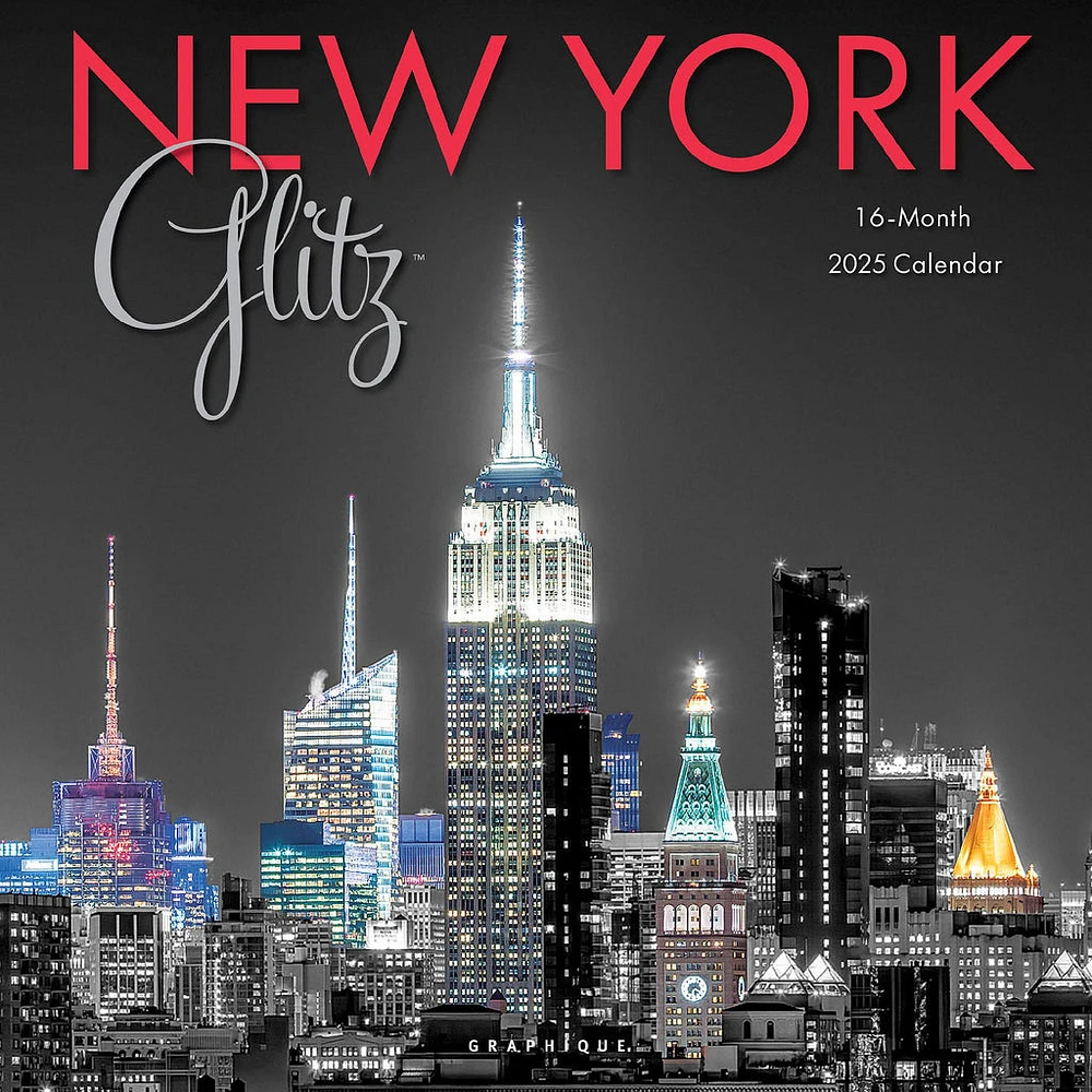 New York Glitz Wall 2025 Calendar